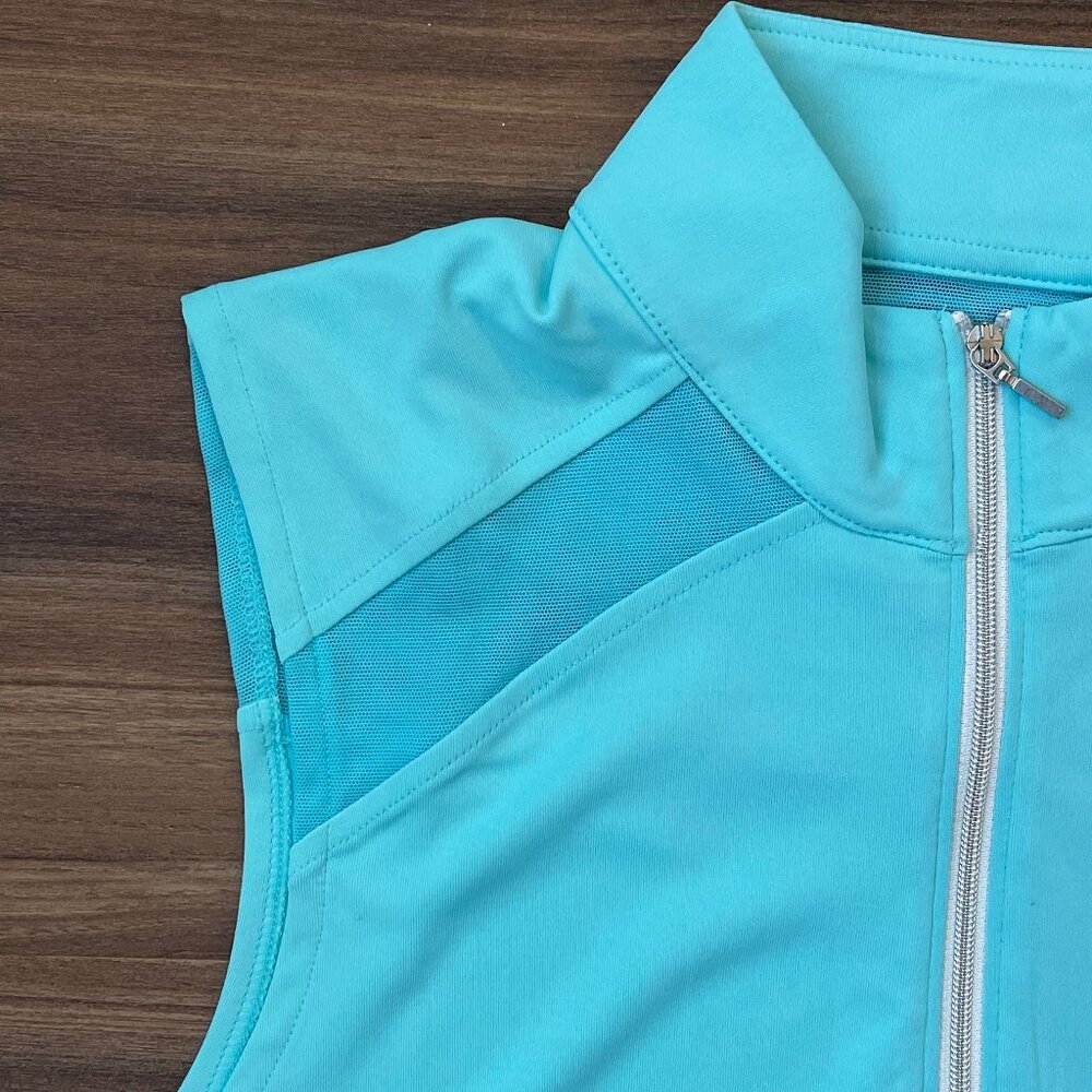 FITS Women's 1/4 ZIp Sleeveless Tank Top Sun Shirt - Teal - XL - Picture 3 of 5